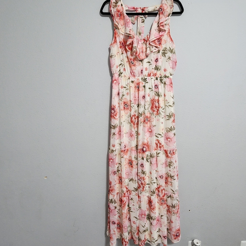 Express floral maxi sleeveless dress womens size M